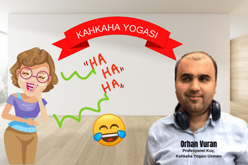 Gülen bir kadın grafiği ve yazar Orhan Vuran