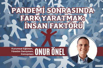 insan kalabalığı içinde kırmızı renkli insan grafiği yazar Onur Önel