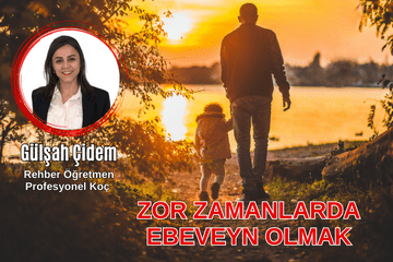 Baba küçük çocuğu ile güneş batarken göle doğru yürürken ve yazar Gülşah Çidem